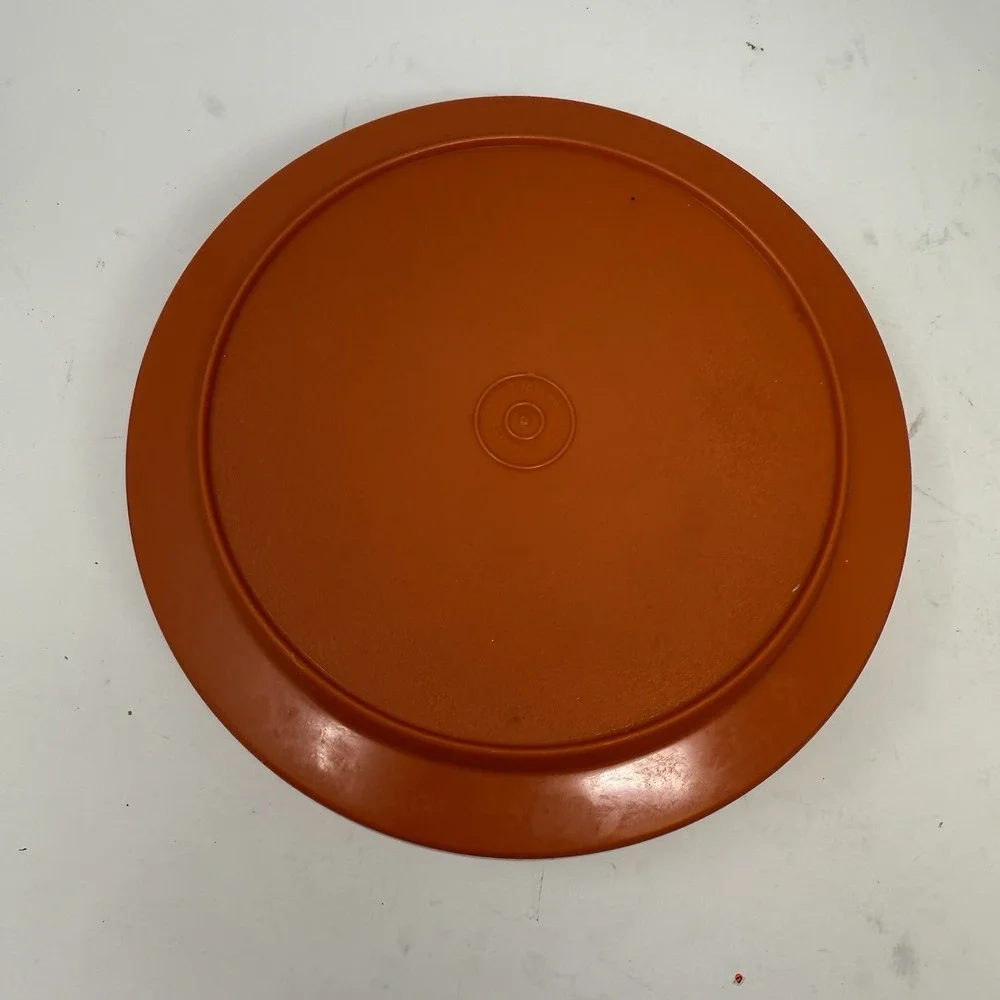 Tupperware Large Orange Seal & Serve #1346 With Lid #& Steamer Insert #1335